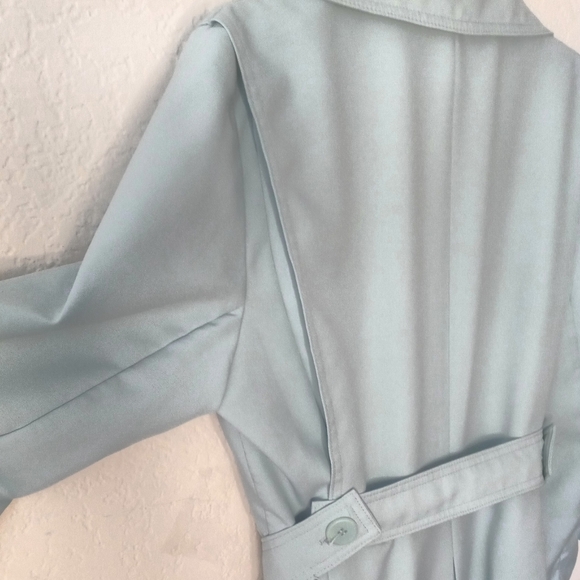 Vintage Sky Blue Trench Coat - Picture 6 of 8